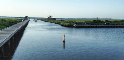 Emerald Isle boat launch view out to the Intracoastal waterway